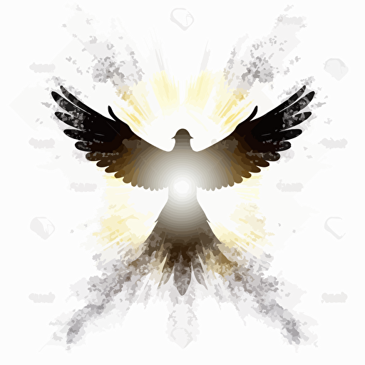 shiny Holy spirit silhouette vector, white background