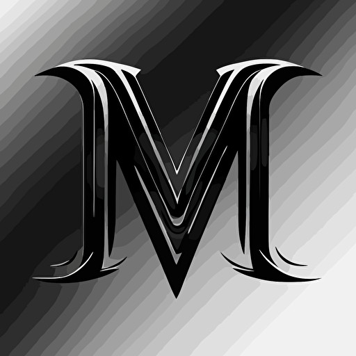 vector logo featuring letter M, black, modern, simple, luxorious