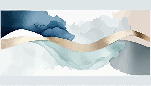 dusty blue and beige watercolour abstract art, Minimalist, vector