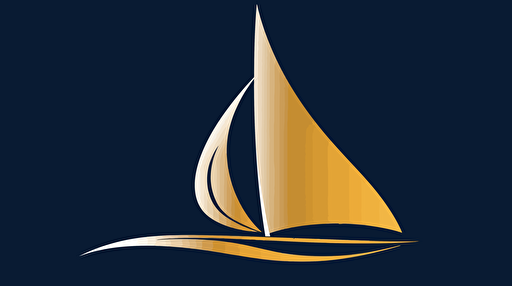 logo of a yacht, blue, gold, vector,