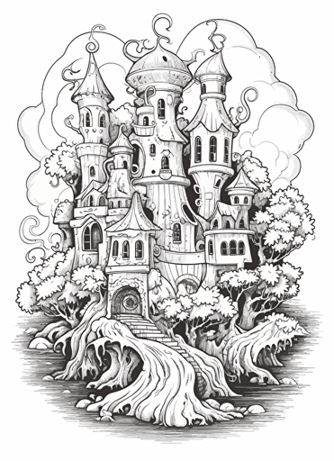 2d illustration, simple vector magic coloring page