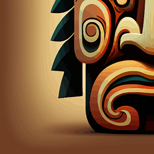 a totem cartoon face in vector mode