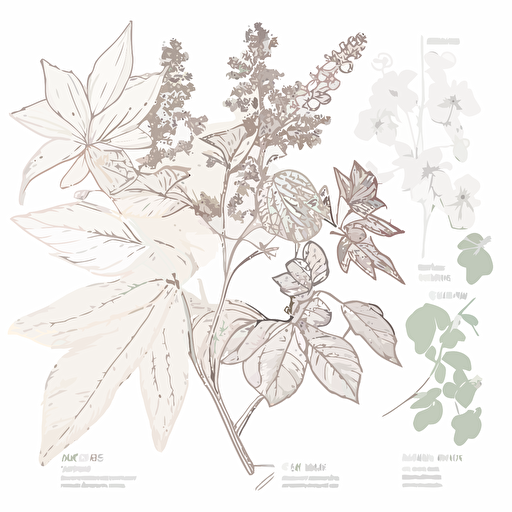 pdf vector drawing in fine line style botanicals