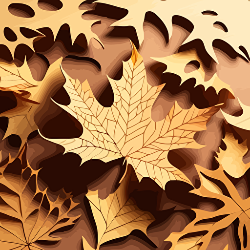laser cut texture of maple leaves falling down in vector foermat