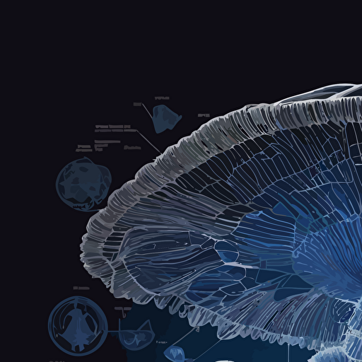 vector mushroom xray and blueprint