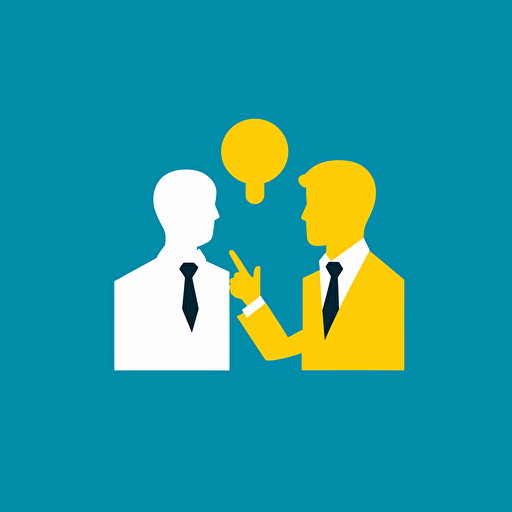 a simple, vector image for an executive coaching business. Yellow, bright blue, white,