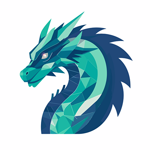 a dragon fintech logo 2d vector