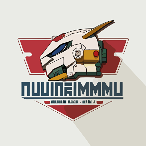 minimalistic vector type logo design for a gunpla builder called misheru with white background and a gundam rx79 head**