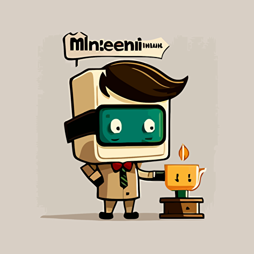 create me a brand mascot for "INTELLIMARKETEER". Make it minimalistic with a clean white background, vector.