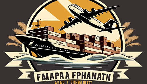 vector art of import and export company logo