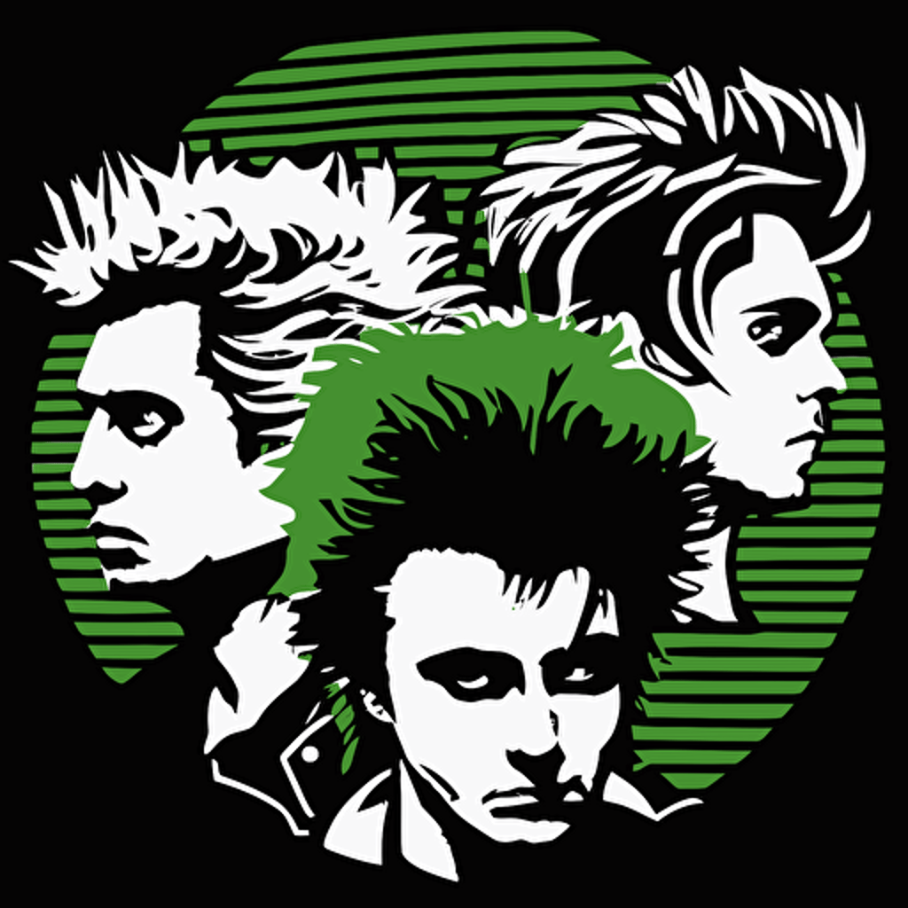 a logo, black and white, vector, based on the band Green Day