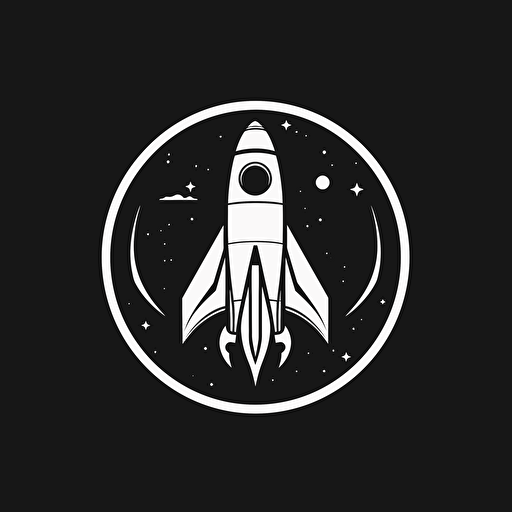 logo for a rocket company caled ARC, simple design, vector image, monochromatic