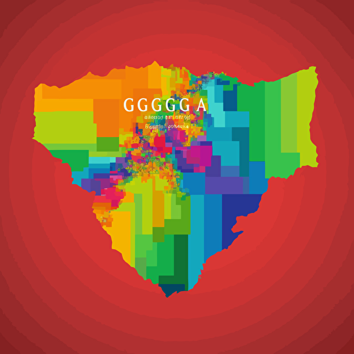 Vector illustration of the state map of Georgia, in vibrant colors