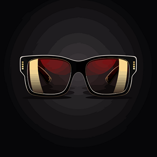 vector logo, cool style rectangle sunglasses