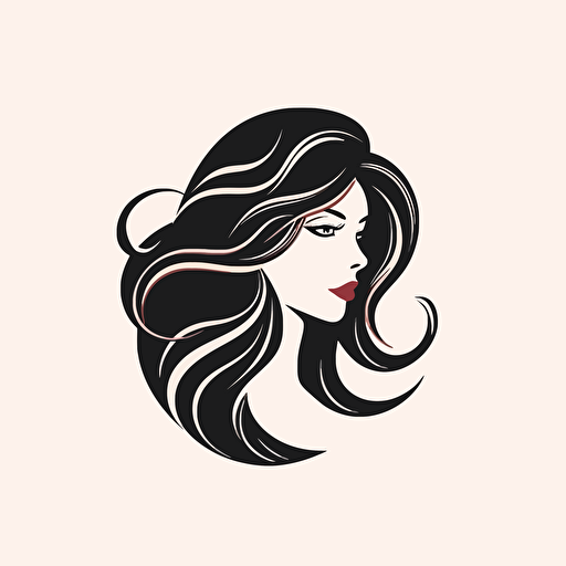 simplified vector syle hair beauty logo