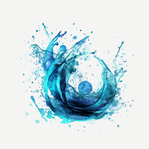 water magic effect, digital art, vector, sticker, white background