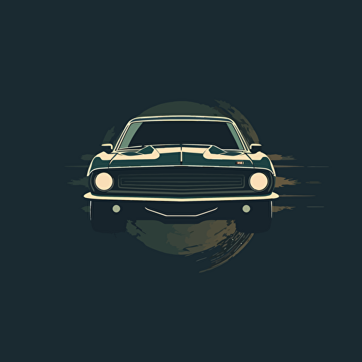 vector minimalistic logo of a muscle car on a road