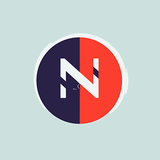 simple vector logo design with letters "N" and "S", geometric, symmetric