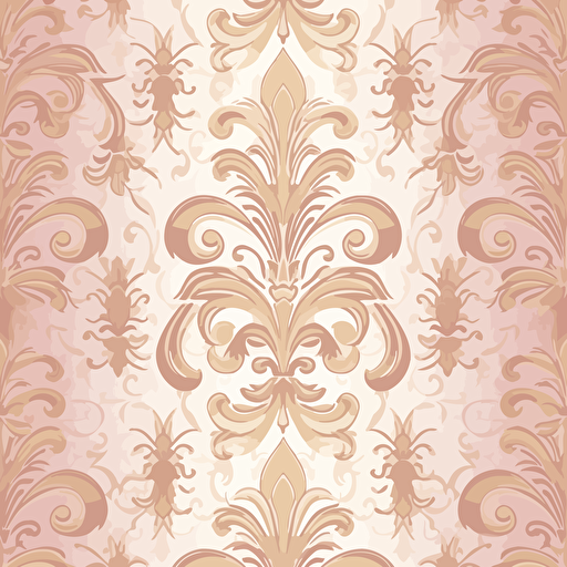 Wallpaper pattern vector image fleur de lis gold and light dusty pink colors