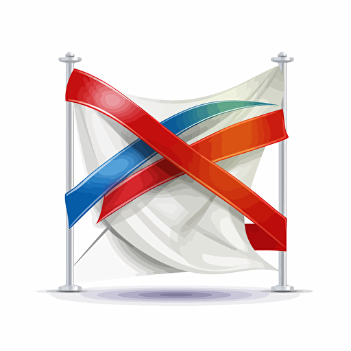 web page logo two plain flags crossed vector style white background