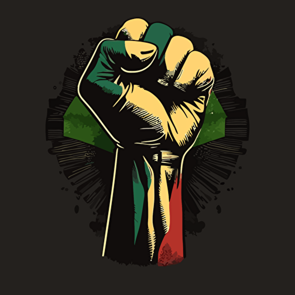 a Logo using all the countries in the Americas made to look like black power fist, Brazil could be the rest of arm vector artwork