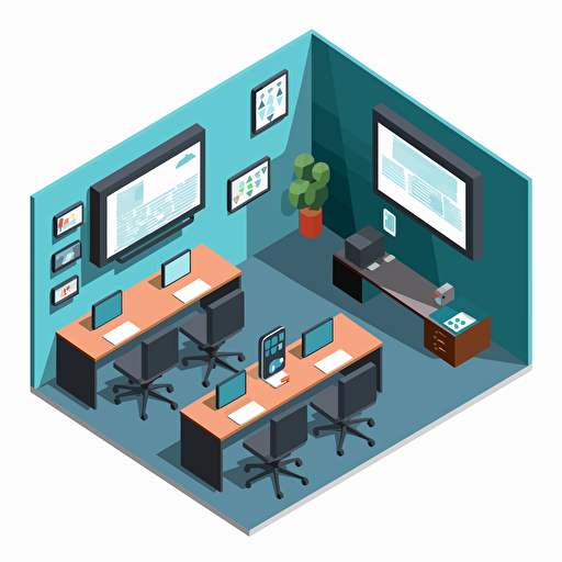 vector of a digital multimedia classroom