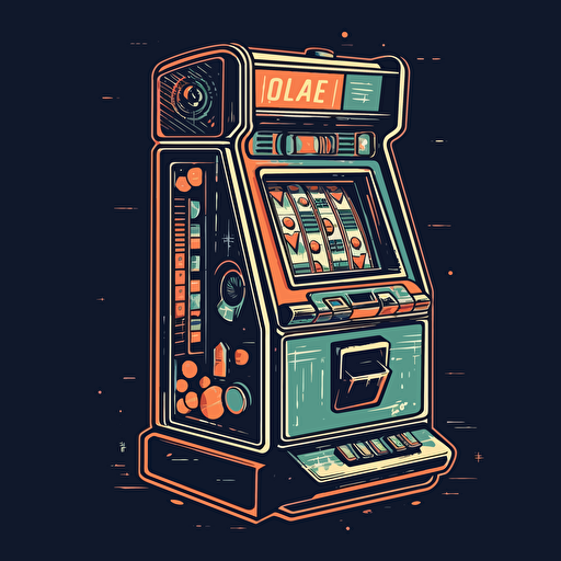 a retro slot game machine, vector, a simple drawing, q 2