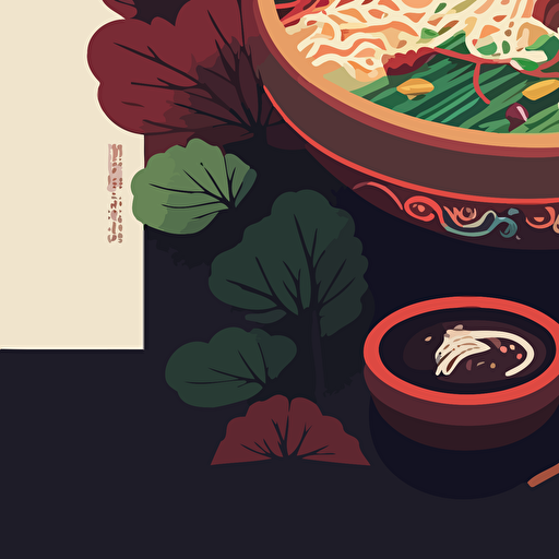 vector art, fun, colorful, taiwanese food
