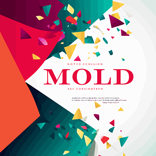 email invitation, End of Year celebration, vector, bright contrasting colors, simple but beautiful 3:2