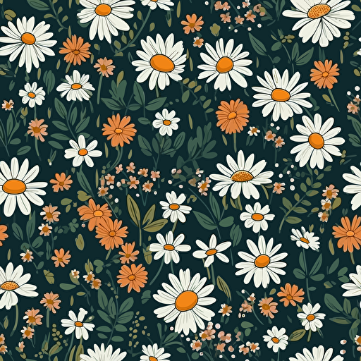ditsy daisy pattern vector style