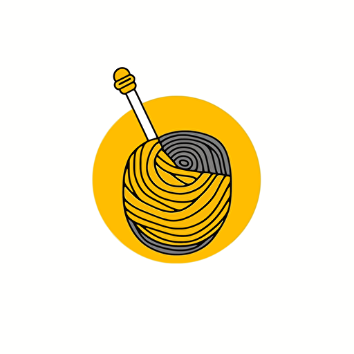 logo for test knitting company, yellow color, vector style, logo style, white background, no text, png