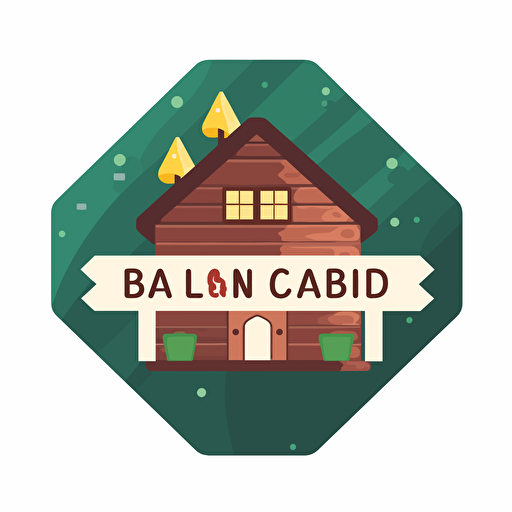 board game cabin, flat 2d logo:3, white background, vector