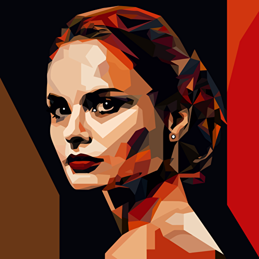natalie portman, vector art, minimal design, no gradient,