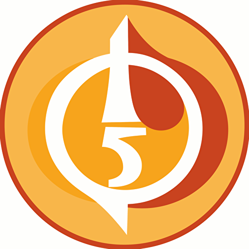 vector art of a symbol, circular two arrows, say -5 degrees celsius and +5 degrees celsius, warm, cold