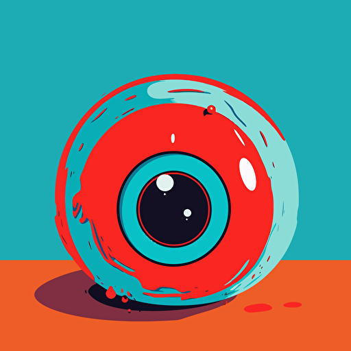 giant eyeball by tim lahan, flat colors, 2d vector art