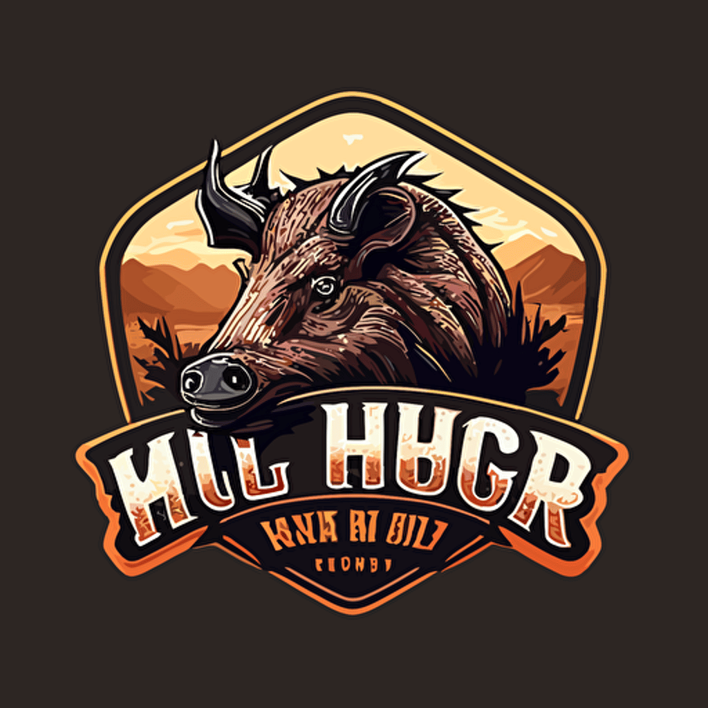 vector based logo for a wild hog