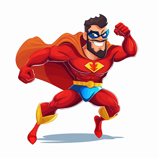 make believe superhero, detailed, cartoon style, 2d clipart vector, creative and imaginative, hd, white background