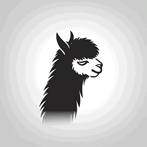 logo for clothing company, alpaca, vector, elegant, curves, black and white