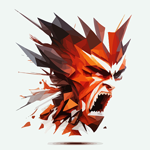 Anger represented by an abstract shape, Clip art, vector, detailed, white background