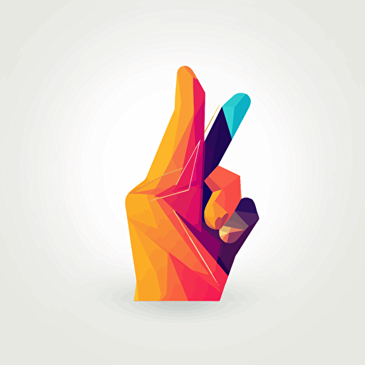 vector logo, quite sign, female hand, colorful