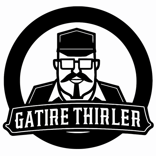 make logo for "The Grillfather" vector art, black only, white background, simple