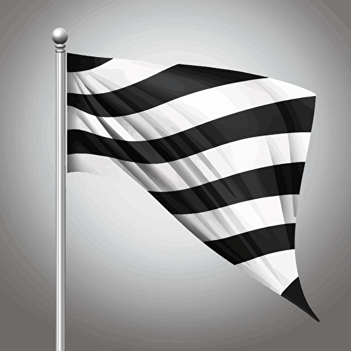striped flag on a pole waving in the wind, vector art