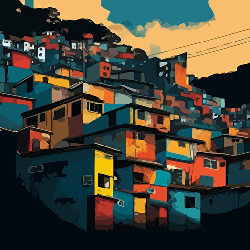 brazilian favela, vector facade