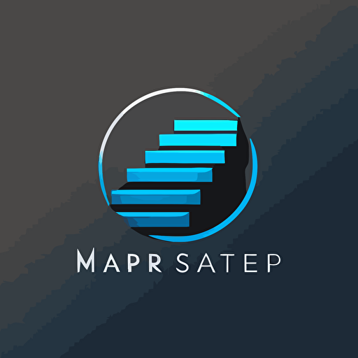 simple logo design of stairs nonslip company with blue as the base color, flat 2d, vector, company logo, clean, simple, morden