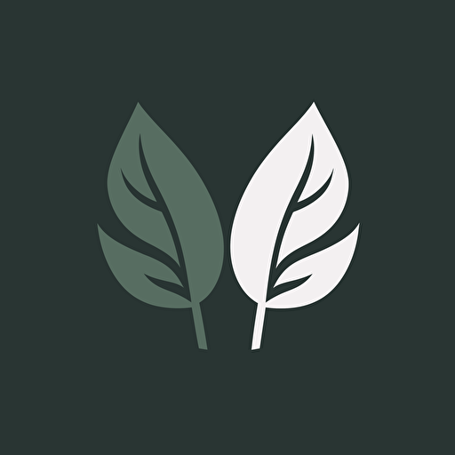 two leaves icon, minimalistic, simply, vector