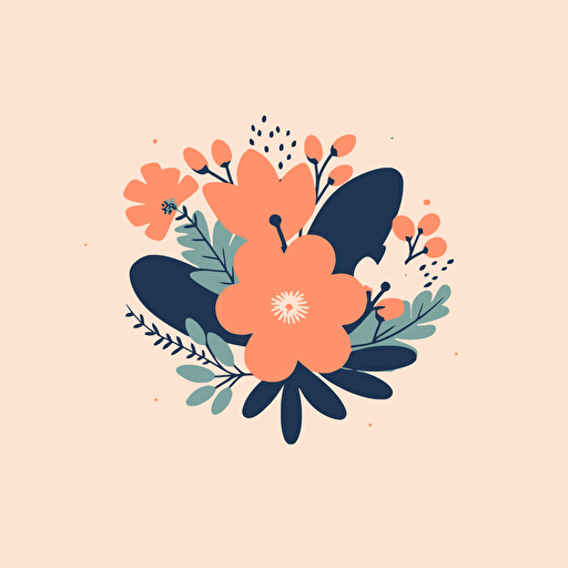 minimal cute floral flat vector design