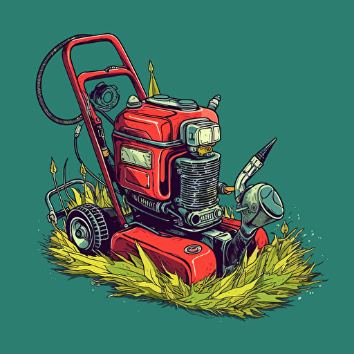 vector art weed trimmer gasoline powered