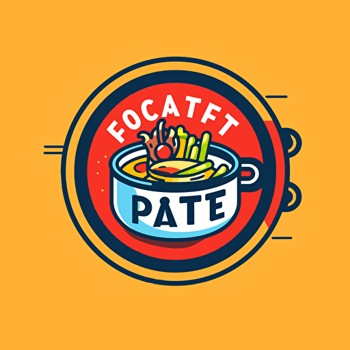 Simple logo design of hot pot restaurant, flat 2d, food, vector, company logo, macdonalds sing style, graffiti style, Lacoste sign style
