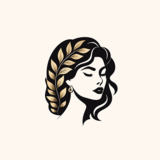 iconic logo, beauty, minimalist, deep dark vector on white background, BS, Luxurious