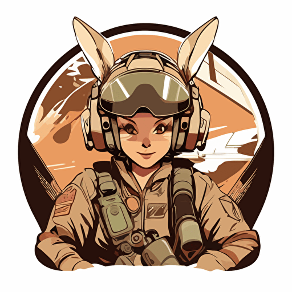 female bunny jet pilot vector